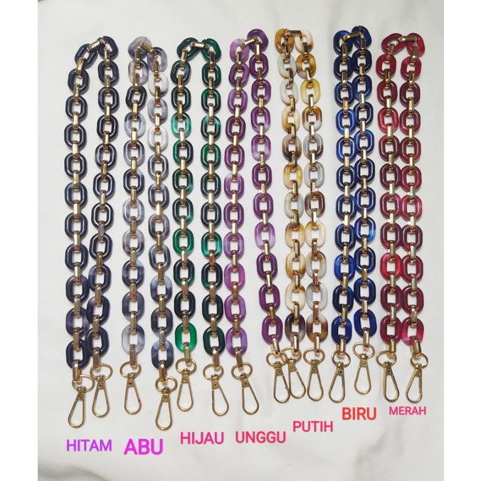 TALI MASKER /TALI HIJAB/KALUNG RANTE AKRILIK MARMER 05 AYU TINGTING READY SEMUA WARNA