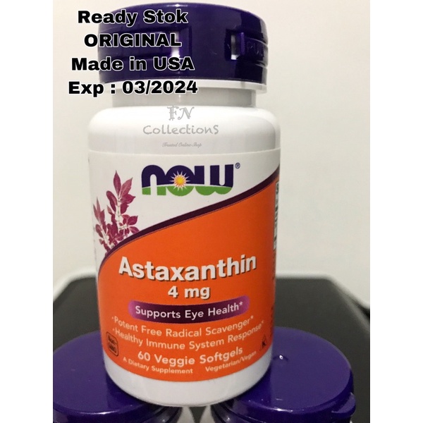 NOW Foods Astaxanthin 4mg (60 softgels)