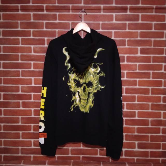 Hoodie Heron Preston Flaming Skull Second / Preloved