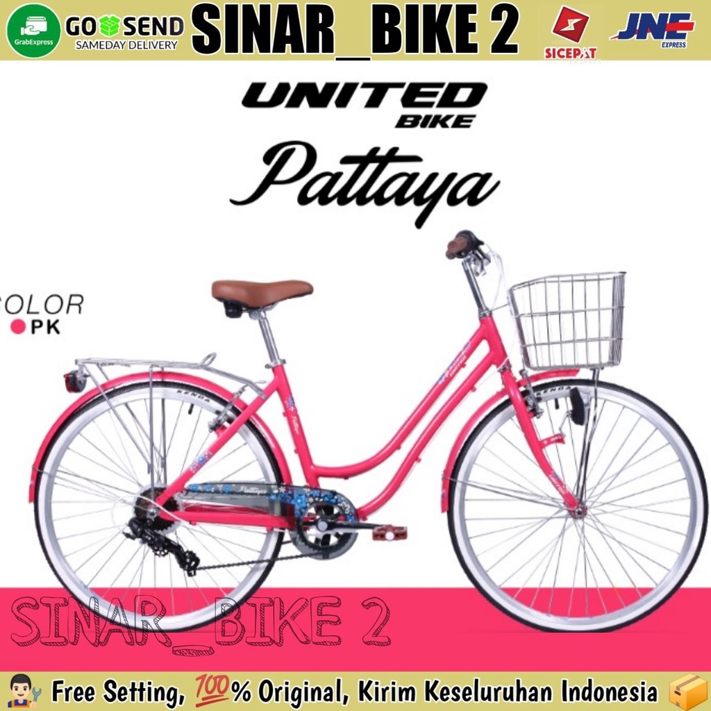 Sepeda Mini Keranjang Dewasa 26 Inch UNITED PATTAYA Alloy 7 Speed