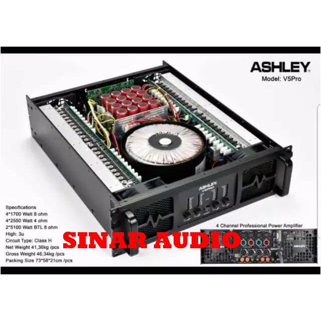 Power Amplifier ASHLEY V5PRO Original 4 Channel V5 PRO