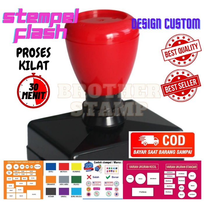 

STEMPEL CUSTOM / 43X67 MM / OTOMATIS TINTA / BISA 2 WARNA