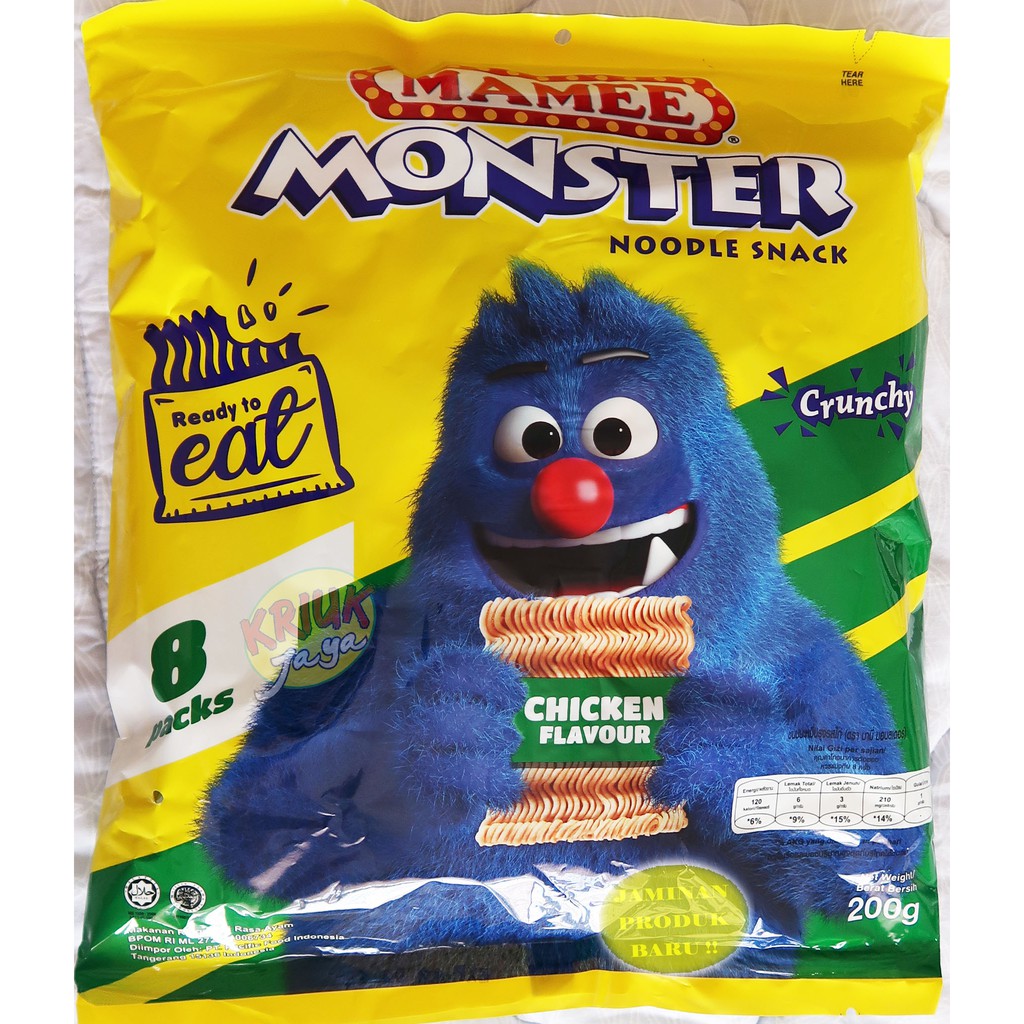 

Cemilan Snack Mie - Mamee Monster Noodle Snack Rasa Ayam