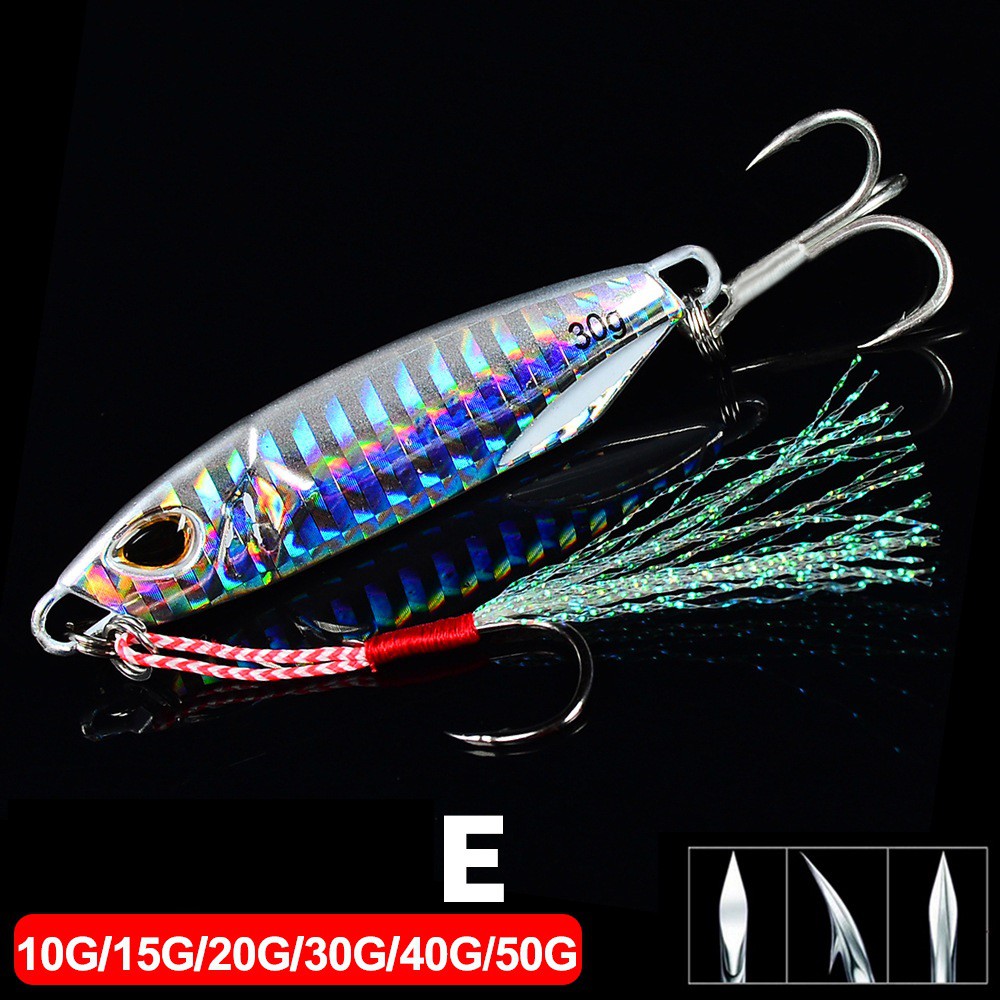 Shengyao 1Pcs Japan Duo 10g/15g/20g/30g/40g/50g Duo Laser Jigging Umpan Pancing Timbal 3D Mata Logam Jig Jigging Lambat/Trolling Logam Sendok Fishing Lure