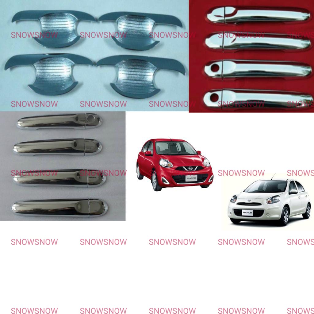 Paket Outer Handle Cover Nissan March 1 2 Lubang 4pcs 5pcs Platinum Chrome