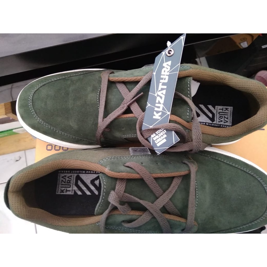 Sepatu Pria Casual Sneakers Kulit Asli Original Suede Leather Tali Keren Kuzatura