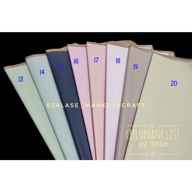 

1 lembar cellophane list gold/Flower Wrapping Paper Kertas Buket Bunga Polos Korea Cellophane