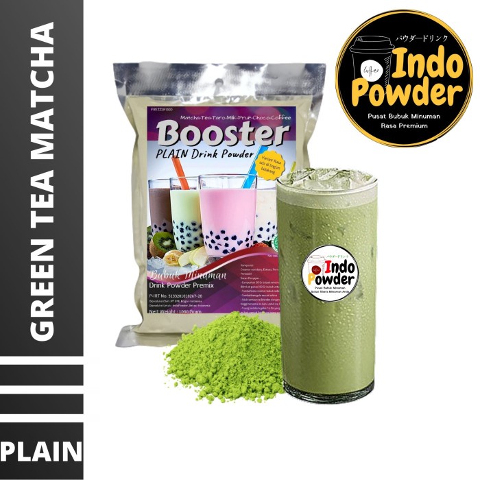 

DISKON - (BISA COD) PLAIN Bubuk Minuman GREEN TEA MATCHA 1Kg - Tanpa Gula