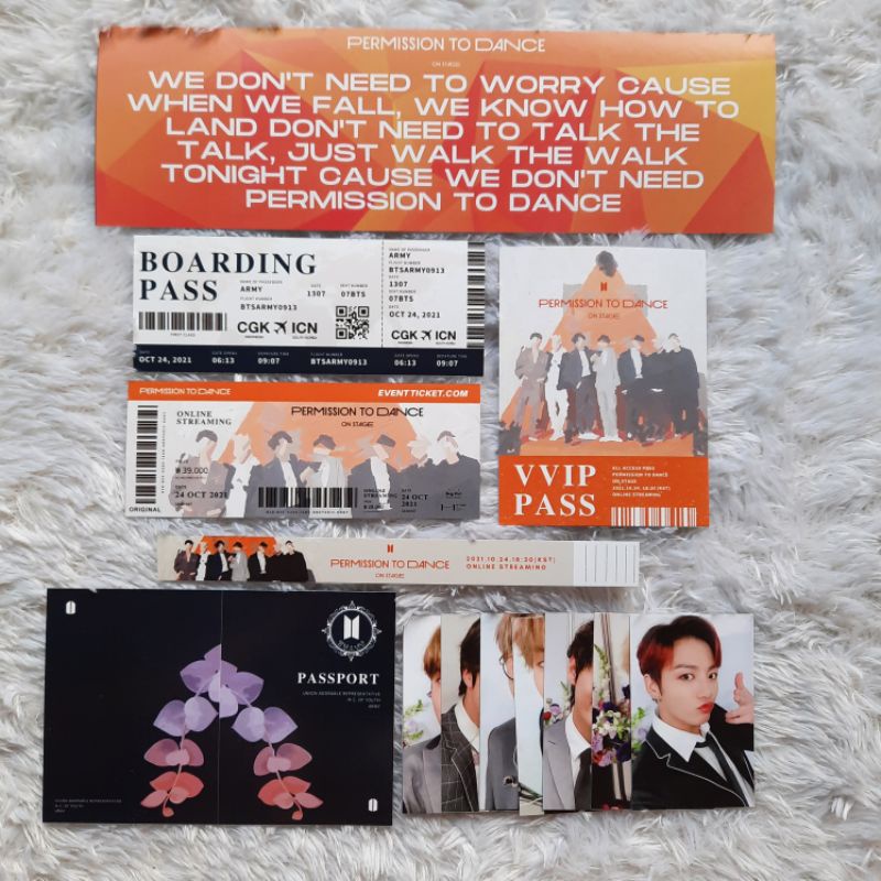 FANKIT BTS PERMISSION TO DANCE PTD ON STAGE IN LA CONCERT TICKET