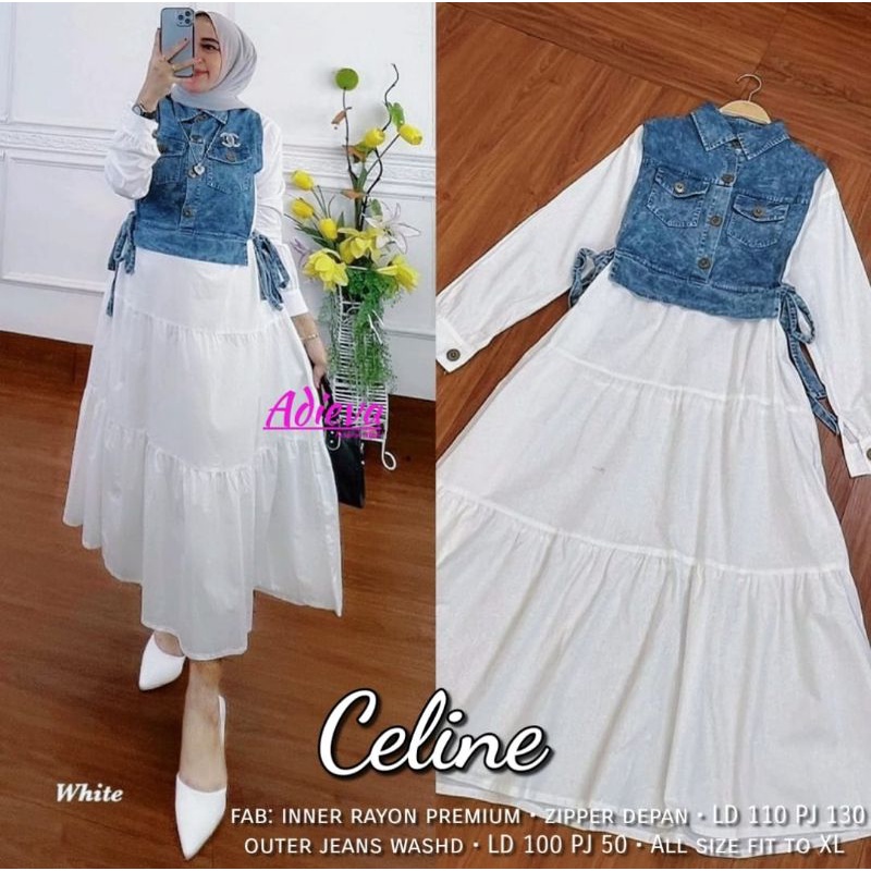 Gamis/Dress All Motif Alila Stacy Livy/Livina Almera Pretty Helina Flavio Erella Fiolin Gressy Miloa Jelio Amaris Sabrina Vidya Areola Talia Machio Zolla Geisya Gladis Eldora Morea Angeli Celine Adieva Matt Rayon Viscose-Celine white