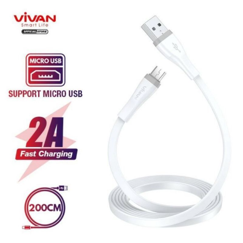 Vivan SM200S Kabel Data Micro USB Fast Charging 2A for Android 200 cm