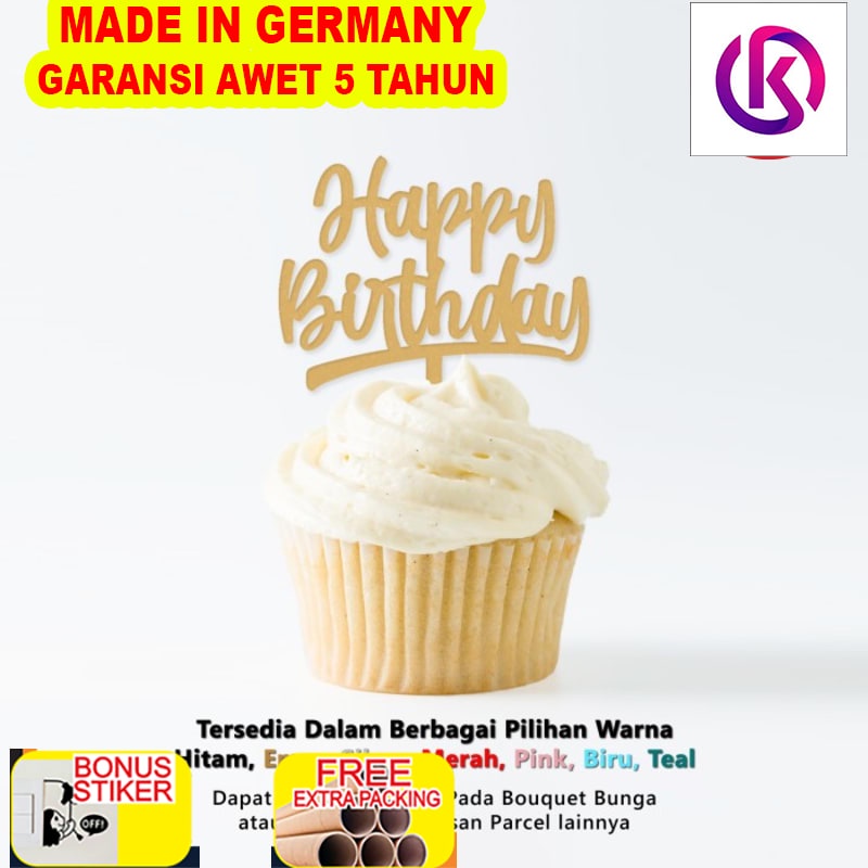 

Terlaris Cup Cake Topper AKRILIK - HBD MINI G - Topper Kue Happy Birthday