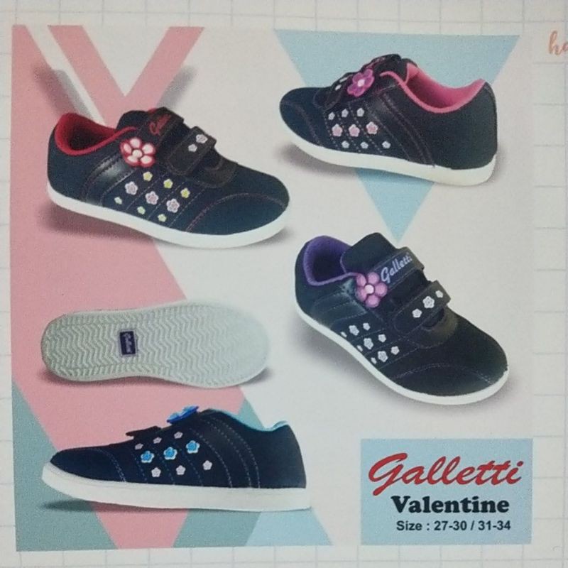 FLASH SALE - GALETTI VALENTINE - 27-30 31-34Sepatu hitam untuk anak perempuan sekolah - Galletti Valentine