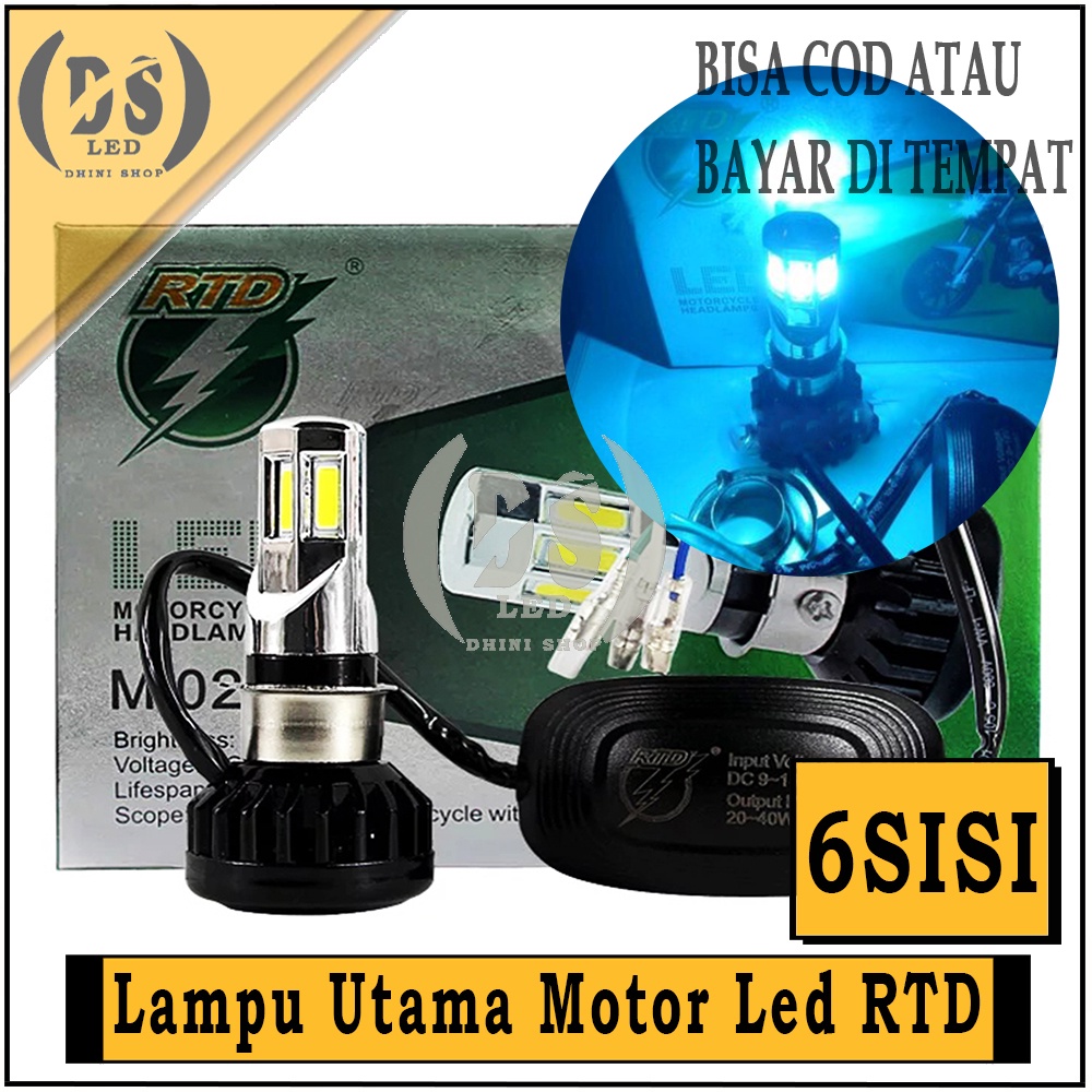 Lampu Led Utama Motor Beat RTD 6 sisi Iceblue / Lampu Led Depan Motor Vixion RTD 6 sisi 35W Blue Ice