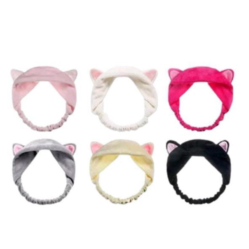 Bando Handuk Pelindung Rambut / Headband Cat Bando Mandi Bandana