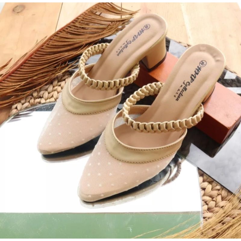 HMF Jasmiy Heel Mules Wanita RD09