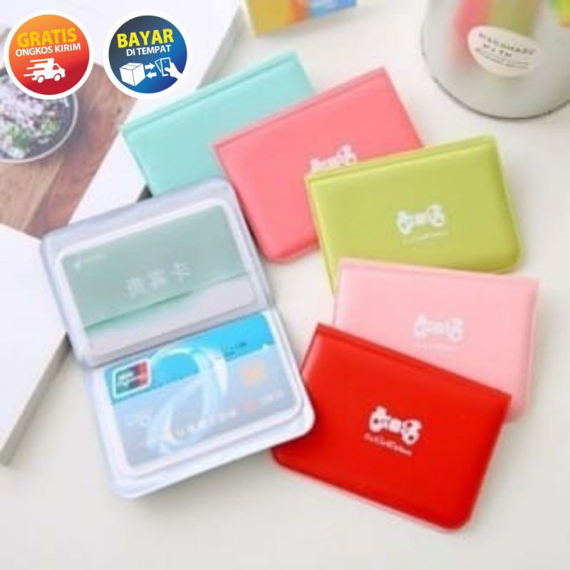 Dompet Kartu Polos Motif Mini Lucu Import Wanita Card Nama Holder Murah Souvernir