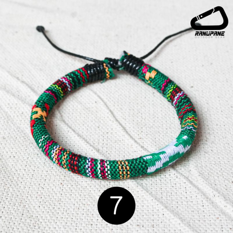 Gelang Tenun Etnik Songket Gelang khas Lombok Motif Unik Gelang Vintage Etnik Etnic Pendaki Gunung Pria Wanita-7