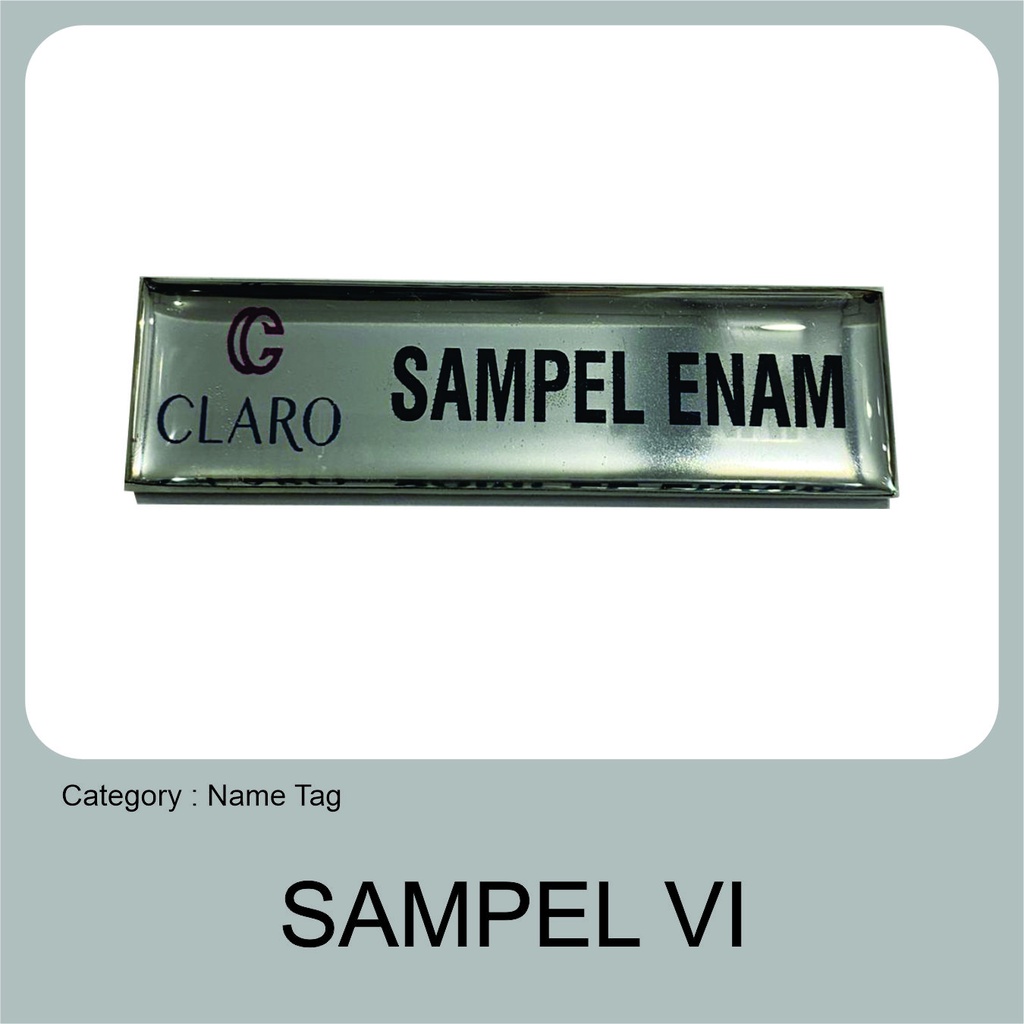 

Name Tag Akrilik Keren Cetak Custom, Cocok untuk Seragam Sampel Enam Pakai Logo (SILVER-HITAM-POLOS)