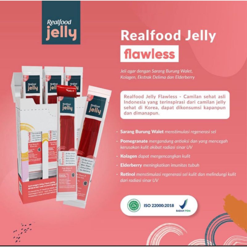 

Realfood Jelly Original Bird's Nest Extract ( FLAWLESS , PURE , Lychee Bersertifikat BPOM 2