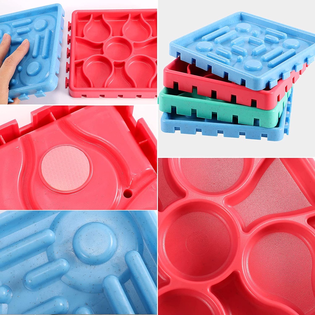 4 Pcs Anjing Menjilat Tray Anjing Lambat Makan Mangkuk Lambat Treater Anjing Lambat Lucu Mangkuk Hewan Peliharaan Lebih Lambat Treater Mangkuk Interaktif Mainan Hewan Peliharaan