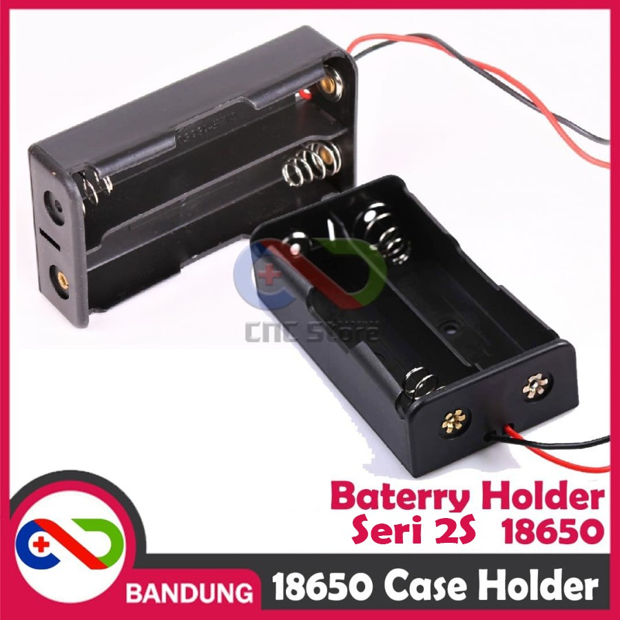 KOTAK BATERAI 18650 BATTERY HOLDER  SERI 2S  3.7V LI-ION LITHIUM 18650 BATTERY CASE