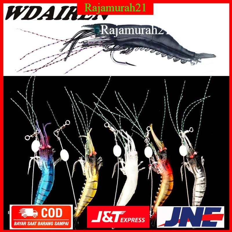 Alat Pancing/Umpan Pancing Udang Kecil Luminous Shrimp Soft Bait Lure - Mix Color