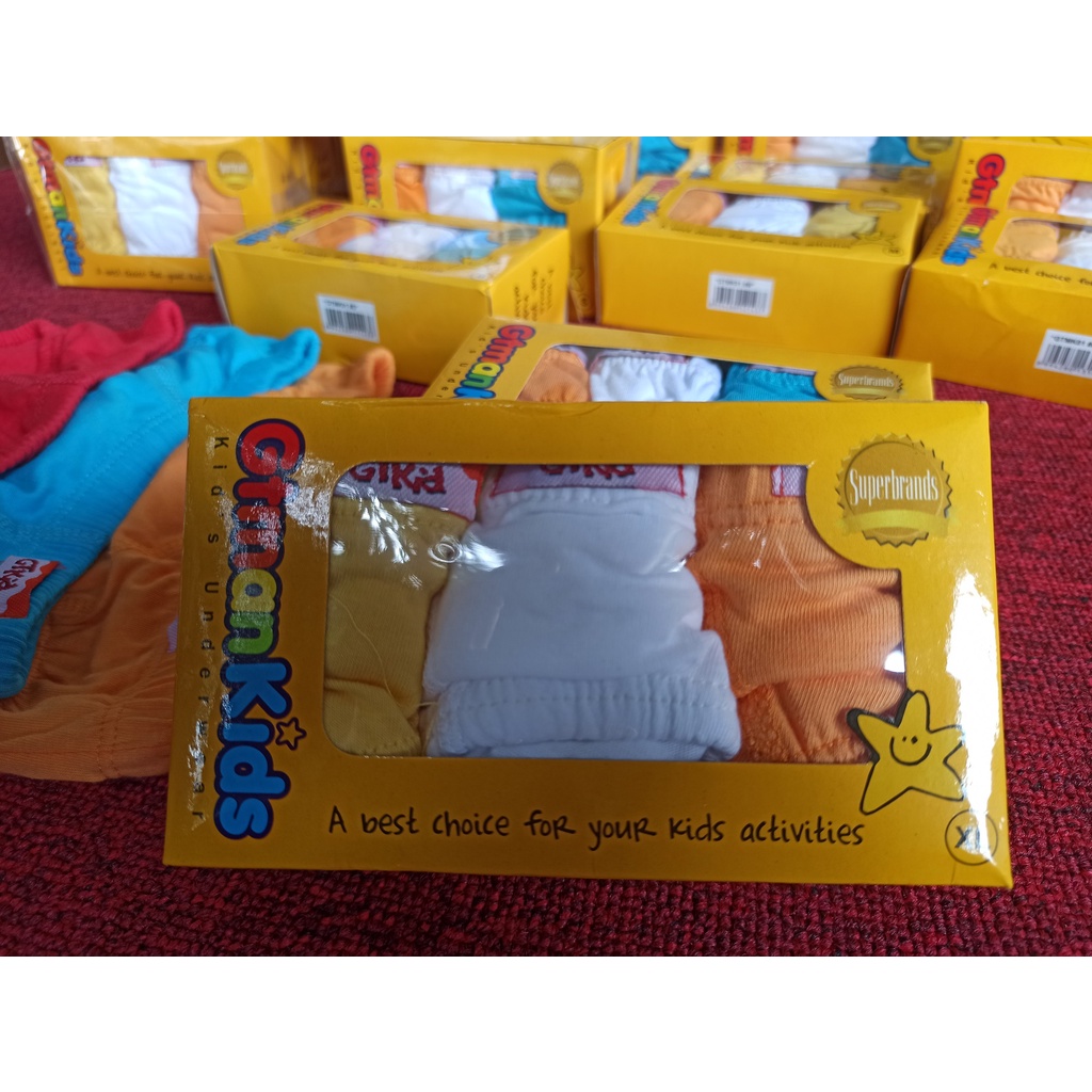 Gtman Kids isi 3|Celana dalam anak isi 3|Celana dalam gtman kids dus kunig