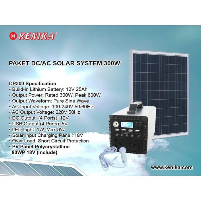 Jual Paket Solar System PA DP300 Inverter 300W PV Panel 100WP