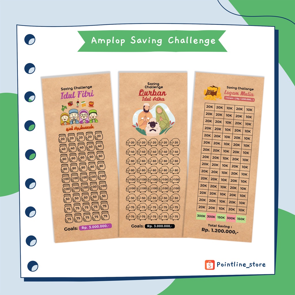 

Amplop target menabung/ Envelope saving challenge