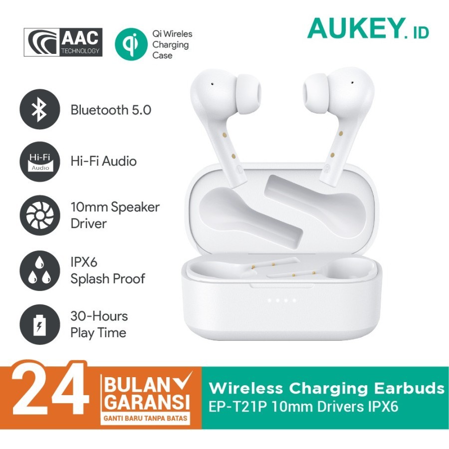 Headset/TWS Aukey EP-T21P Wireless Charging Earbuds 10mm Drivers IPX6