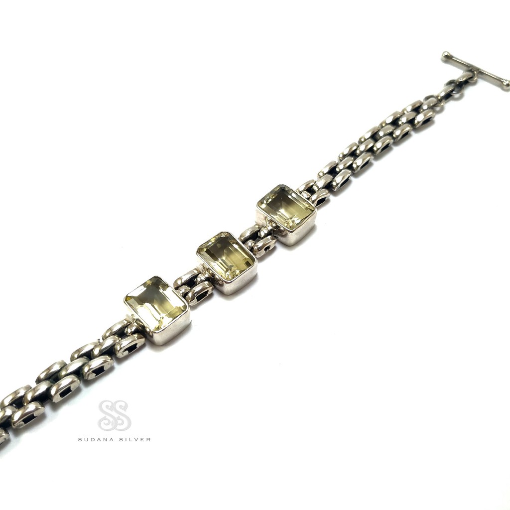 Sudana Silver Bali Gelang Perak Citrine Handmade