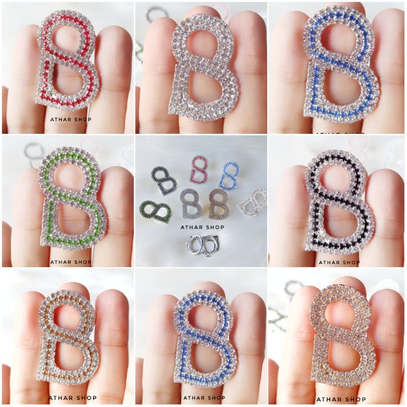 bros ring hijab button/ring kerudung permata kilau/ring B