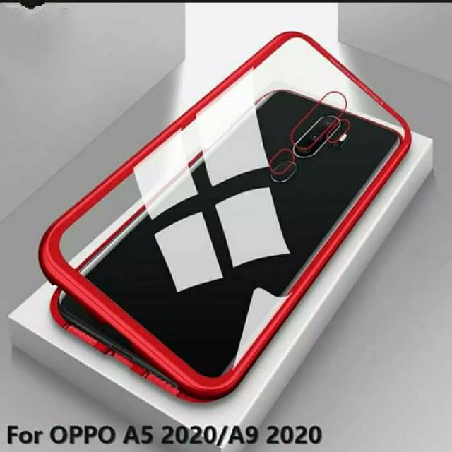 CASE MAGNETIC GLASS  360° OPPO A5 2020 A9 2020 CASE COVER GLASS OPPO A9 2020 A5 2020