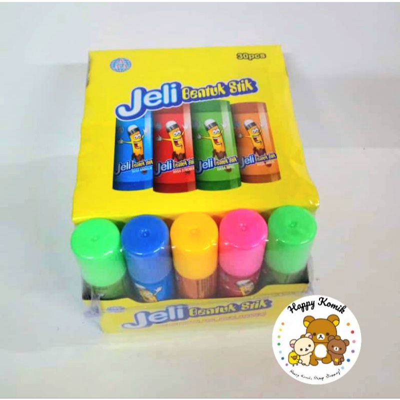 Permen Cemilan Snack Lipstik Lipstick Jelly Jeli Sour Buah Manis Jadul Mainan Anak Murah (isi 30 pcs