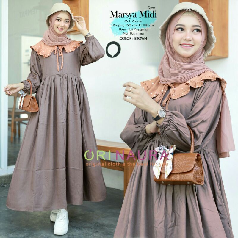 MARSYA Midi Dress Muslim Wanita Ori Naura