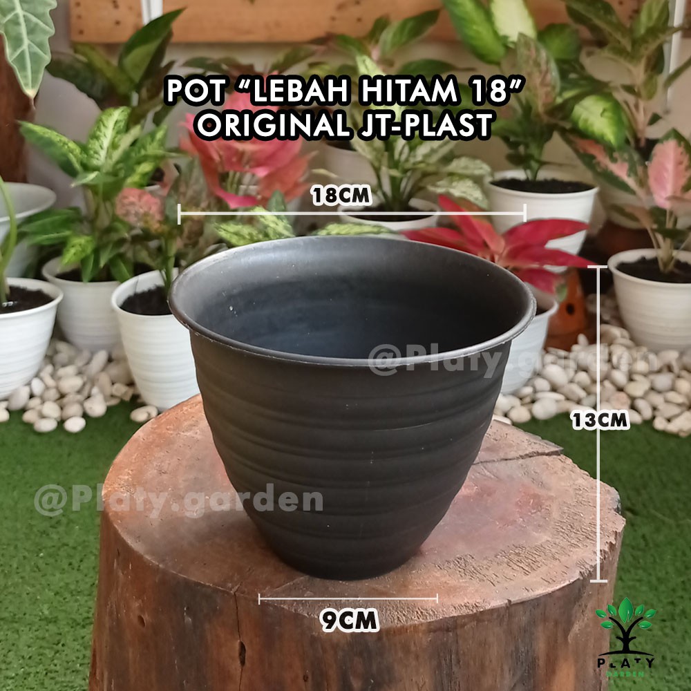 Pot Hitam Lebah model Tawon  Ukuran 15, 18 &amp; 21