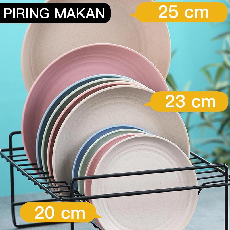 ❤ READY STOCK❤Piring Makan Saji |14.5、 20 、23 dan 25 cm Round Plate Piring Saji | Ramah Lingkungan | Biodegradable-1