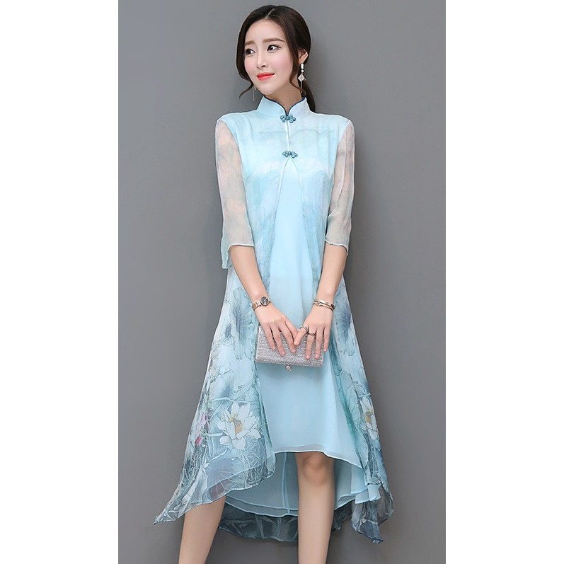 Gaun Pesta Import 0531217 Biru Muda Gaun Malam Party Dress