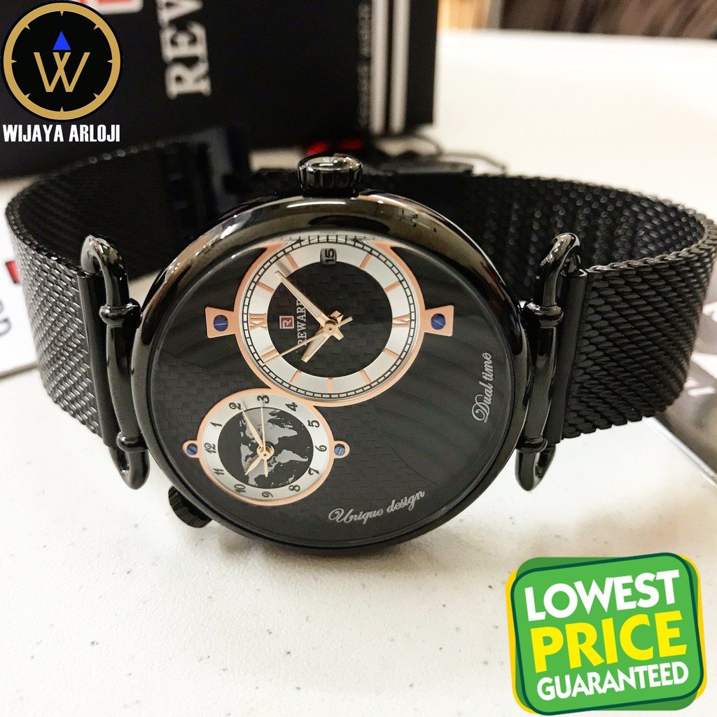 Jam Tangan Pria Original Wrist Watch Analog Stainless Reward Binary RD62002M Dual Time Garansi Resmi