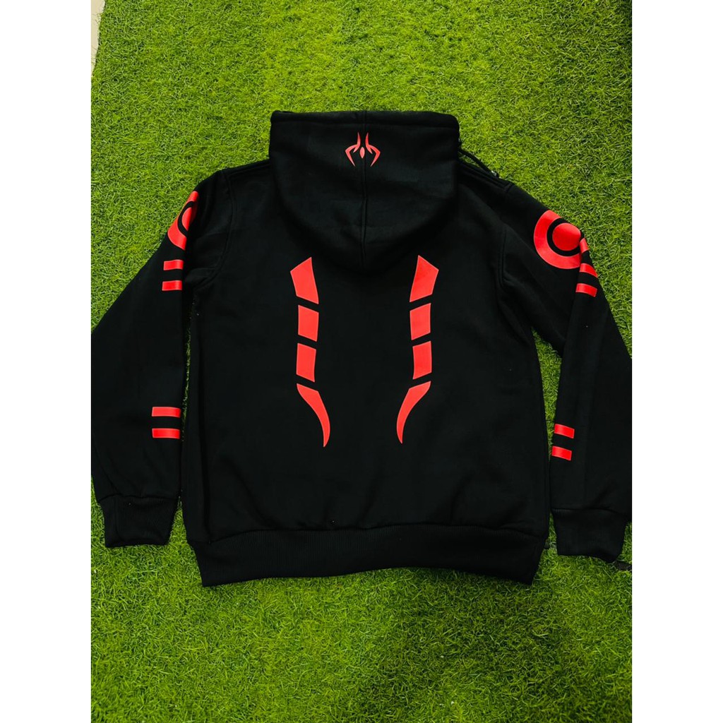 Hoodie Fleece Cosplay Sukuna Tattoo Cosplay Black Bahan Tebal Mantap Jujutsu Kaisen