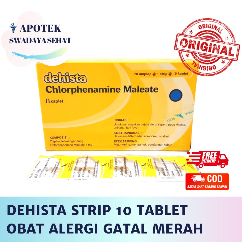 DEHISTA STRIP 10 TABLET - Obat Alergi Gatal Kemerahan Pilek Bersing