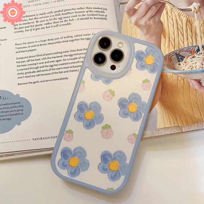 Lukisan Cat Minyak Fresh Flower Case Samsung A14 A04 A04S A04E A03 A13 A23 A73 A53 A02s A03S A22 A52S A12 A32 A10s A21s A03 Core A33 A72 A23S A11 M23 A51 A50S A20 A30 Penutup Tahan Guncangan