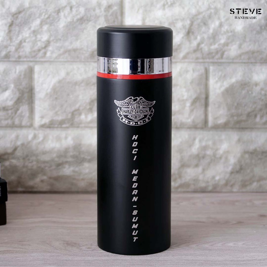 Botol minum stainless termos vacuum tumbler travel mug TM0379 Black