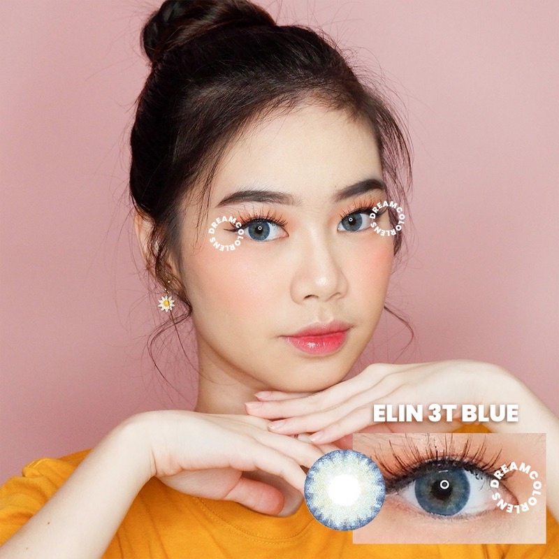 Softlens EOS Elin 3Tones Blue / Biru Normal Minus Beda Minus