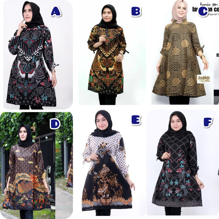 Tunik Batik batik kantoran Baju Dres batik Atasan Batik Wanita pink