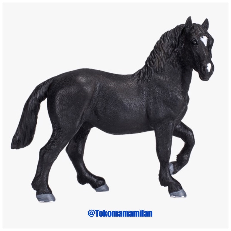 Mojo | Mojo Fun Animal Figurine Percheron / Kuda Hitam  – Farmland Collection | Mainan Miniatur Bina