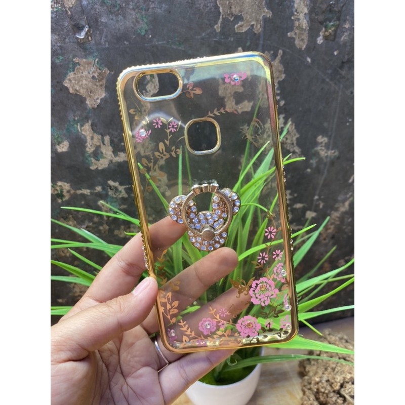 Softcase hp Vivo V7plus / Case hp Vivo V7 plus swaroski ring