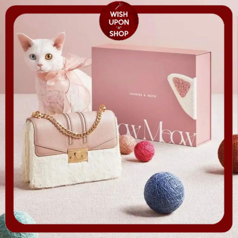 CK Meow Meow Giftset : Furry Push-lock Shoulder Bag
