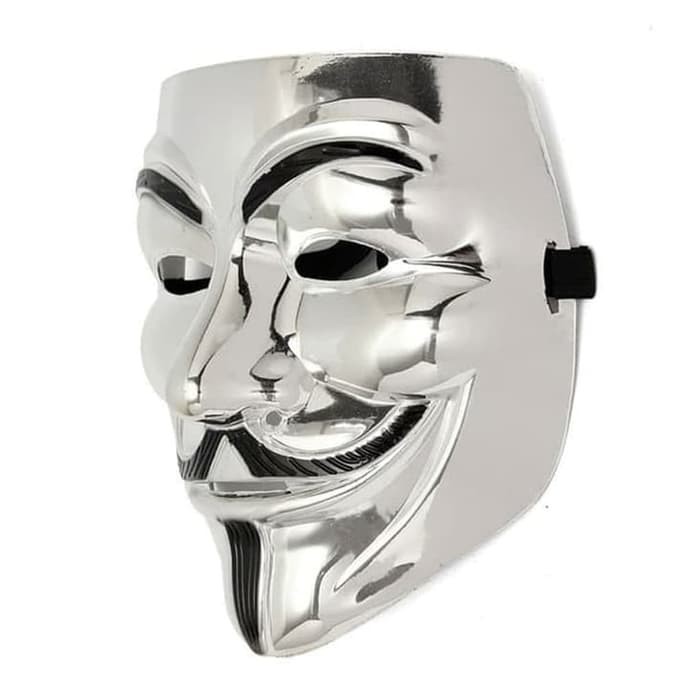 Topeng Anonymous Silver Topeng Wajah Anonymous